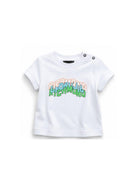 T-shirt per neonato John Richmond Junior bianca con dettaglio logo RIP26104TS WHITE JOHN RICHMOND KIDS 