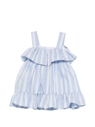 Abito per neonata Balmain Kids azzurro a righe BY1122 P0592 685BC BALMAIN KIDS 