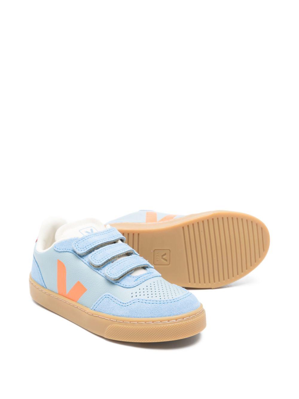 Snerakers V-90 per bambino Veja Kids azzurre con design traforato SX2021513 V-90 STEEL FURY NATURAL VEJA KIDS 