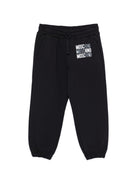 Pantaloni sportivi per bambino Moschino Kids neri con logo sul davanti HMP07CLCA32 60100 MOSCHINO KIDS 