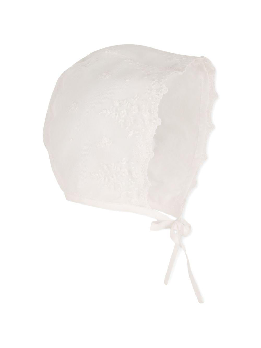Set abito, coulotte e capellino per neonata Chloé Kids bianco con finiture in pizzo C20935 117 CHLOE' KIDS 