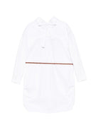 Abito per bambina Ermanno Scervino Junior bianco con dettagli in pizzo blu a fiori Z1G901 7116 9956 ERMANNO SCERVINO KIDS 