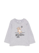 T-shirt per neonati Moschino Kids grigia con motivo Teddy Bear MOO014LAA20 60901 MOSCHINO KIDS 