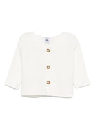 Cardigan per neonata Petit Bateau bianco con motivo a coste A0CES 13 PETIT BATEAU 
