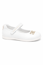 Ballerine per bambina Elisabetta Franchi La Mia Bambina bianche con logo ricamato F1A3E04690092 B093 ElISABETTA FRANCHI KIDS 