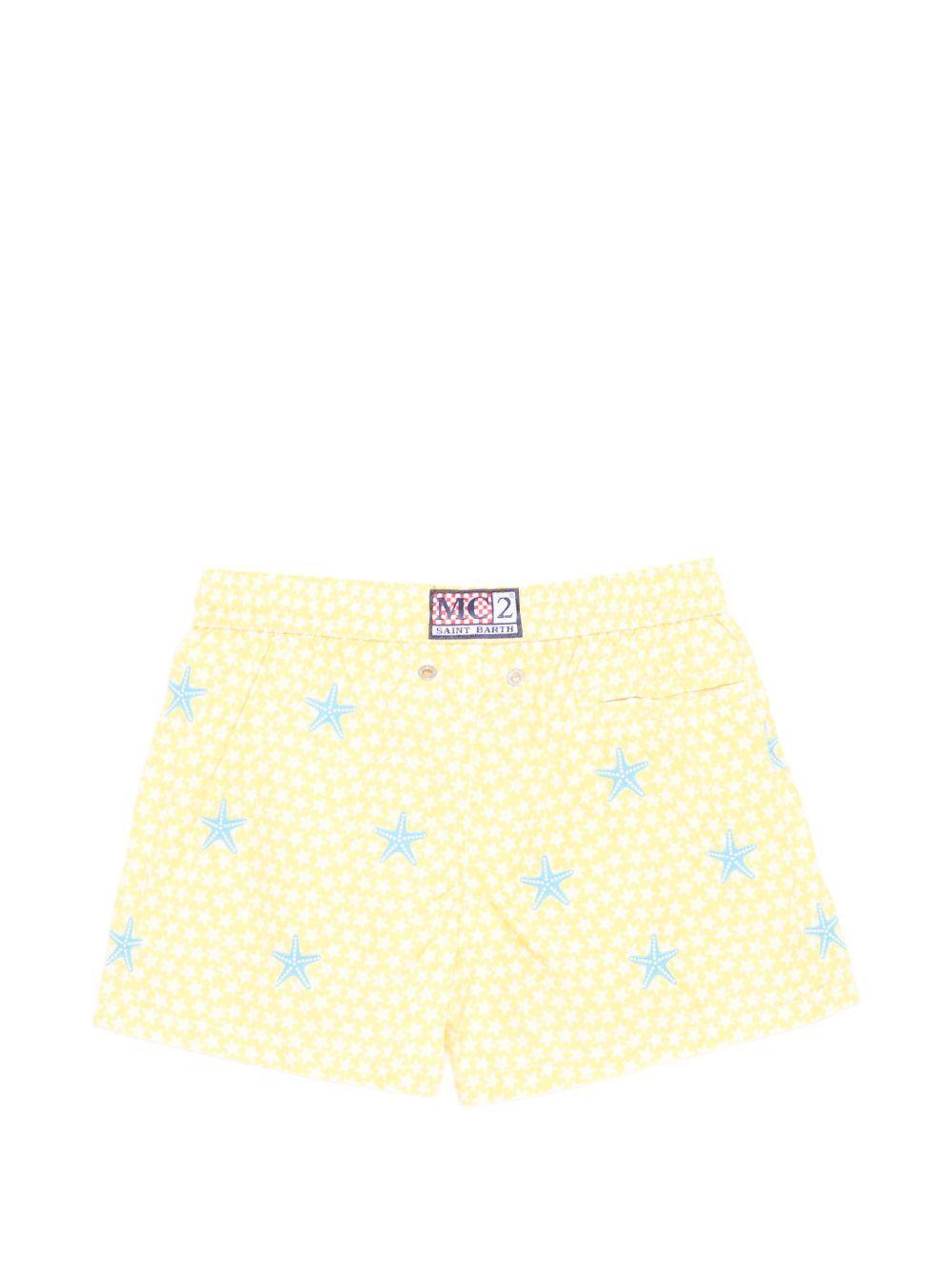 Costume per bambino MC2 Saint Barth Kids giallo con motivo stelle marine JEA0014 02167L MC2 ST. BARTH KIDS 