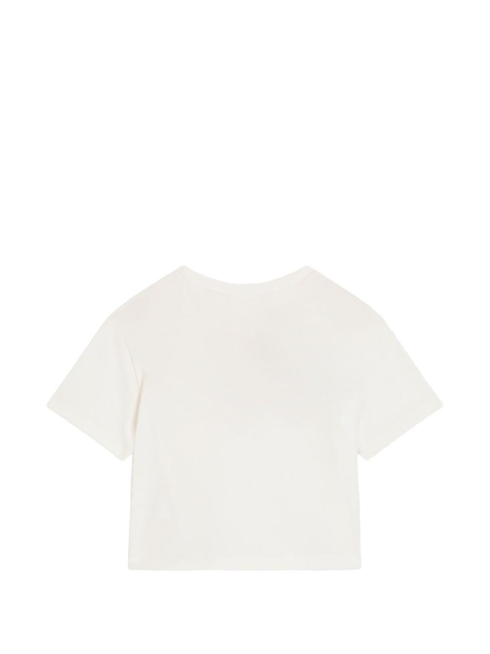 T-shirt per bambina Dolce & Gabbana Kids bianco con stampa Carretto Siciliano L5JTNL G7P5Y W0111 DOLCE & GABBANA KIDS 