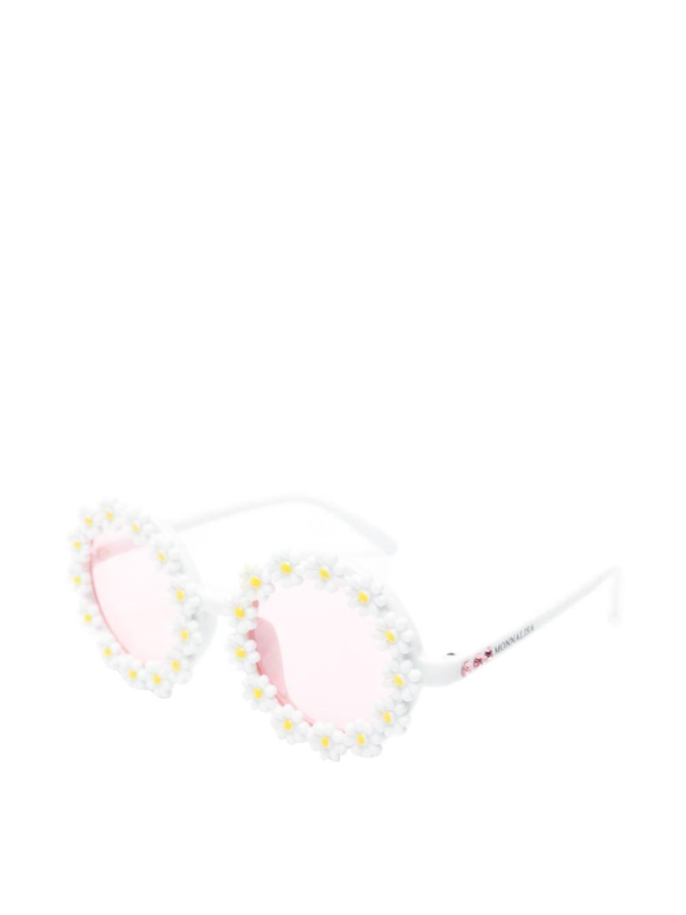 Occhiali per bambina Monnalisa bianco con decorazione a fiori 39G019 7093 0190 MONNALISA KIDS 