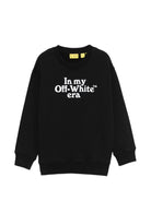 Felpa per bambino Off-White Kids nera con scritta "In my Off-White era" sul davanti 44BBA001S26F006 001 OFF WHITE KIDS 