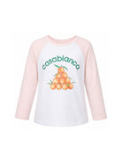 T-shirt per bambina Casablanca Kids bianca e rosa con stampa grafica KPF26JTS09901 PINK WHITE CASABLANCA KIDS 