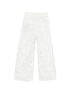 Pantaloni per bambina Balmain Kids bianco con dettaglio con bottoni BY6B80 U0263 100 BALMAIN KIDS 