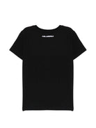 T-shirt per bambina Karl Lagerfeld Kids nera con dettaglio grafico Z31160 09B KARL LAGERFELD KIDS 