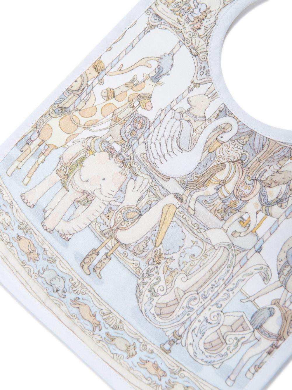 Bavaglino per neonati Atelier Choux bianco con stampa carosello BI-CS-CAR B-U ATELIER CHOUX PARIS KIDS 