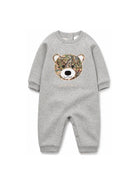 Tutina per neonati Etro Kids grigia con ricamo orsetto sul davanti GZB540 Z3188 806 ETRO KIDS 
