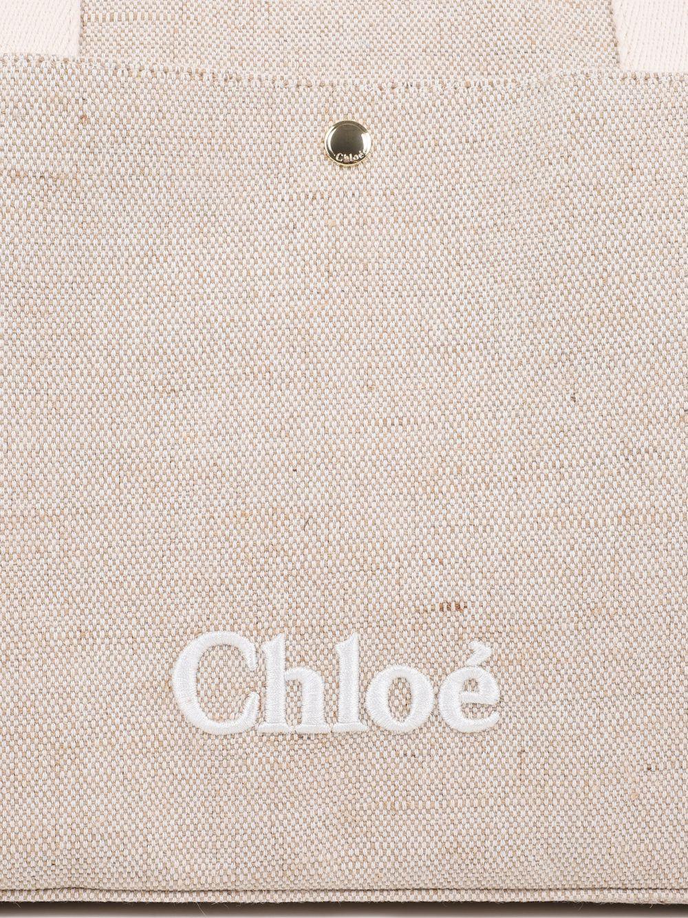 Borsa fasciatoio per neonati Chloé Kids beige con stampa logo C20941 117 CHLOE' KIDS 