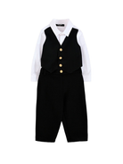 Abito elegante per neonato Balmain Kids nero con gilet e bottoni dorati BXA51A J0371 930BC BALMAIN KIDS 