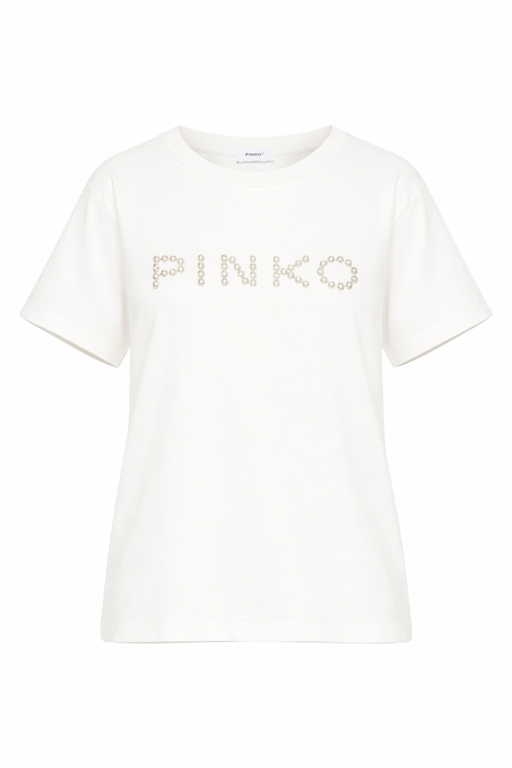 T-shirt per bambina Pinko Kids bianca con dettaglio borchie KFTS051CJE017 0998 PINKO KIDS 