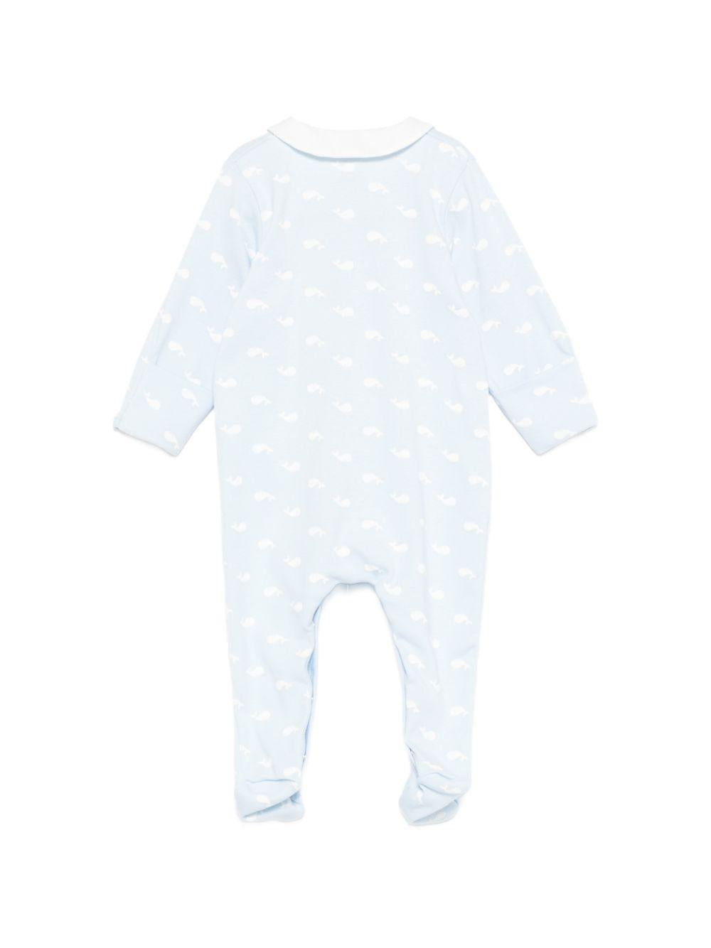 Tutina per neonato Petit Bateau azzurra con stampa balene A0F2H 01 PETIT BATEAU KIDS 
