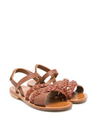 Sandali per bambina Bonpoint marroni con cinturino intrecciato S06GSOL00006 067A BONPOINT KIDS 
