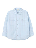 Camicia per bambino Lanvin Enfant azzurra con tasche sul petto N30365 79L LANVIN KIDS 