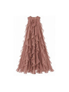 Abito per bambina Maison Ava Kids rosa con design drappeggiante MA SS26 GC25 PINK MAISON AVA KIDS 