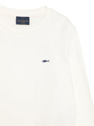 Felpa per bambino Paul & Shark Kids bianco con logo ricamato WMF00ALDA68 10057 PAUL & SHARK KIDS 