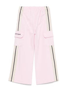 Cargo con tasche laterali per bambina Palm Angels Kids rosa con dettaglio laterale a righe PGCJ011S25FLE001 3B10 PALM ANGELS KIDS 