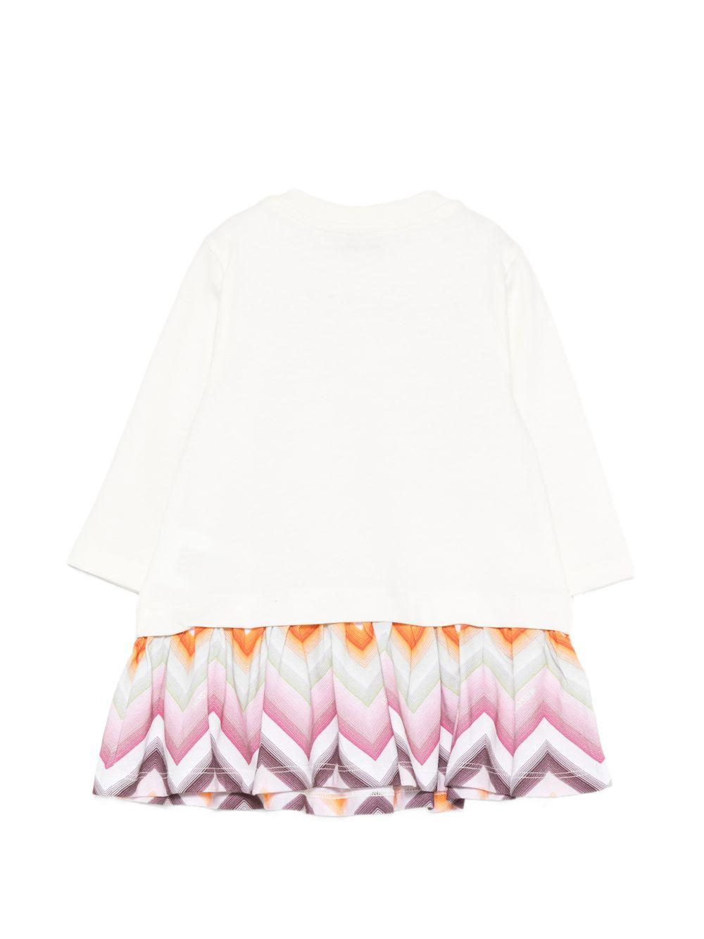 Abito per neonata Missoni Kids bianco con motivo a zigzag MZ1000 Z3672 102 MISSONI KIDS 