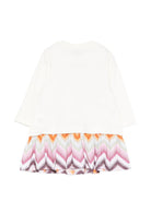 Abito per neonata Missoni Kids bianco con motivo a zigzag MZ1000 Z3672 102 MISSONI KIDS 
