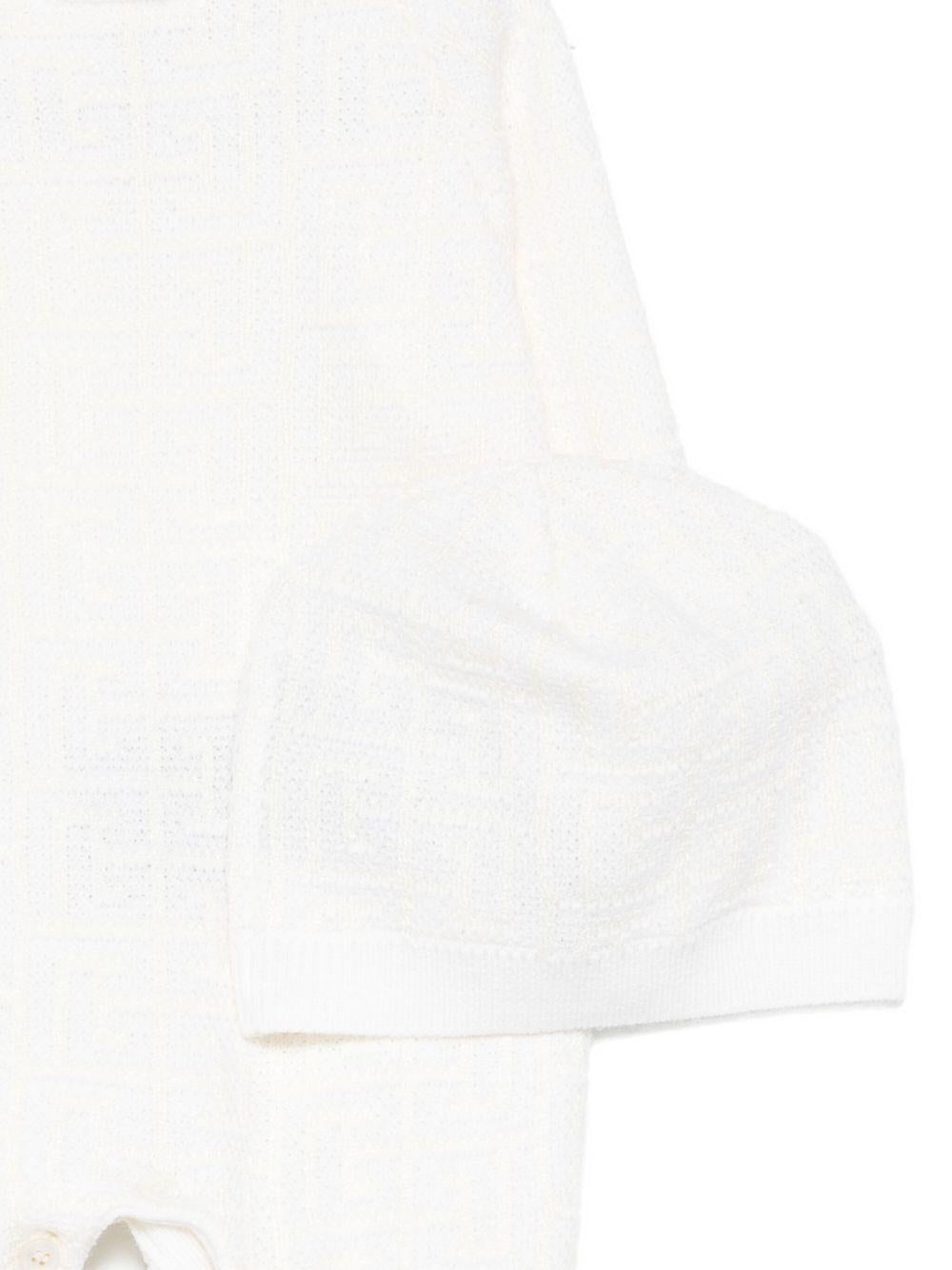 Set tutina e berretto per neonati Balmain Kids bianco con stampa geometrica BXB03A W0012 100 BALMAIN KIDS 