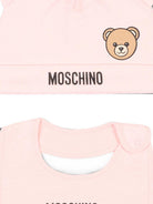 Set berretto e bavaglino per neonata Moschino Kids rosa con motivo Teddy Bear MUY09NLCA40 50209 MOSCHINO KIDS 