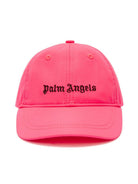 Cappello da baseball con logo per bambina Palm Angels Kids fucsia con tesa curva PGLB001S25FAB001 6810 PALM ANGELS KIDS 