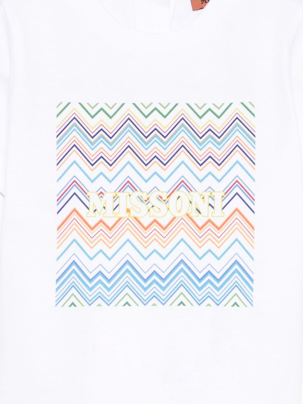 T-shirt per neonato Missoni Kids bianca con motivo a zig-zag MY8541 Z3672 100MC MISSONI KIDS 