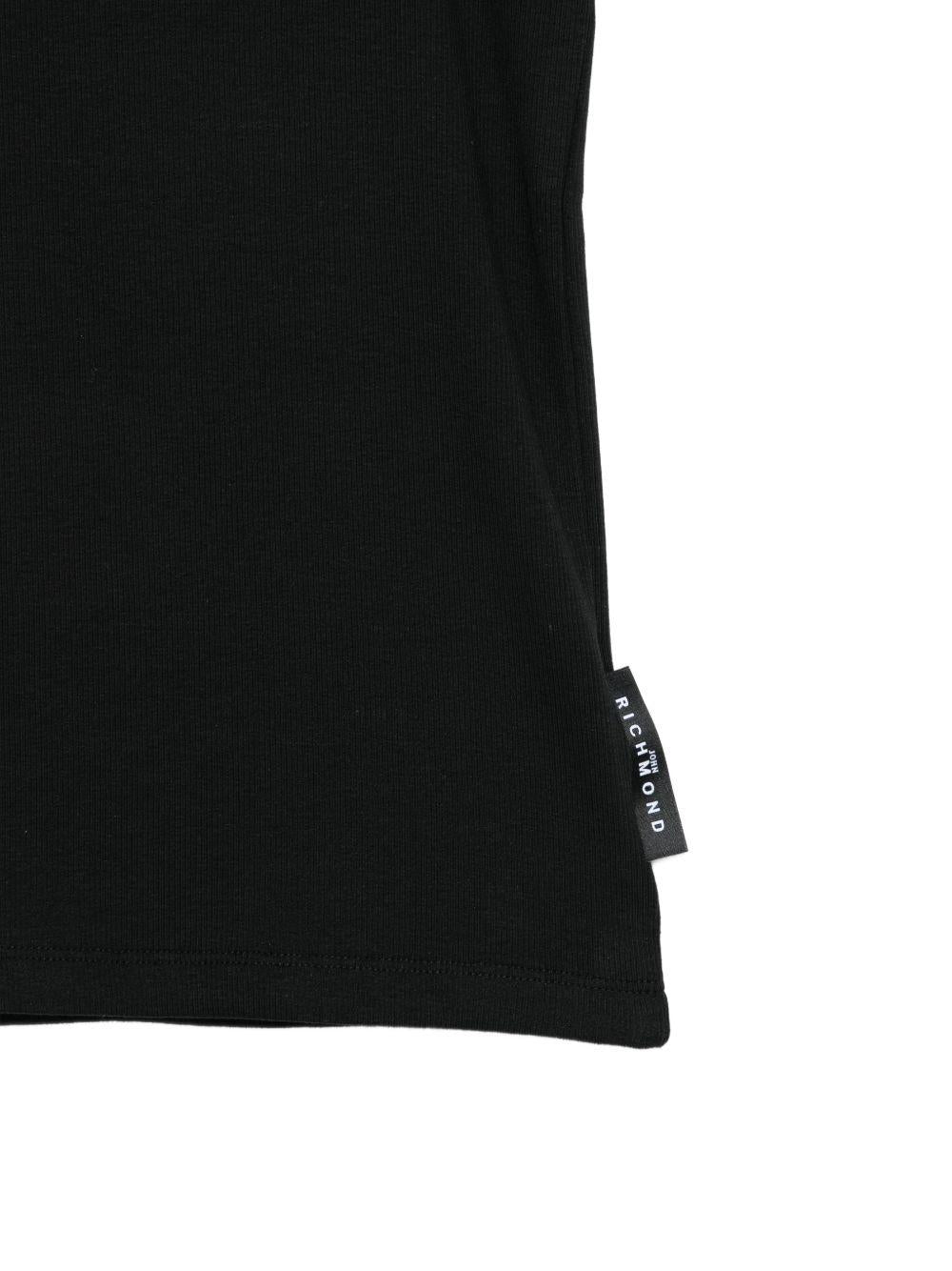 Canotta per bambina John Richmond Junior nera con dettaglio logo RGP26004CN BLACK JOHN RICHMOND KIDS 