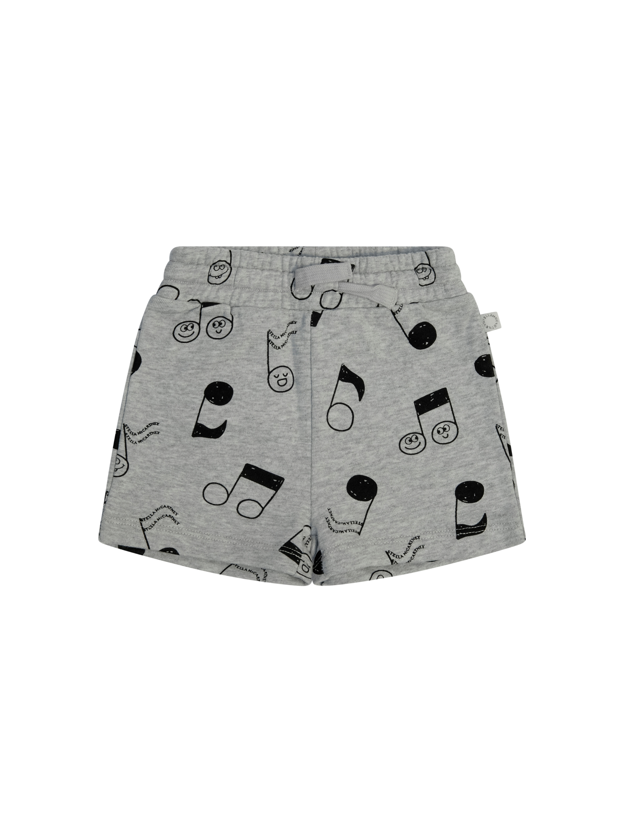 Shorts per neonato Stella McCartney Kids grigio con stampa note musicali all-over TY6539 Z3563 807NE STELLA McCARTNEY KIDS 