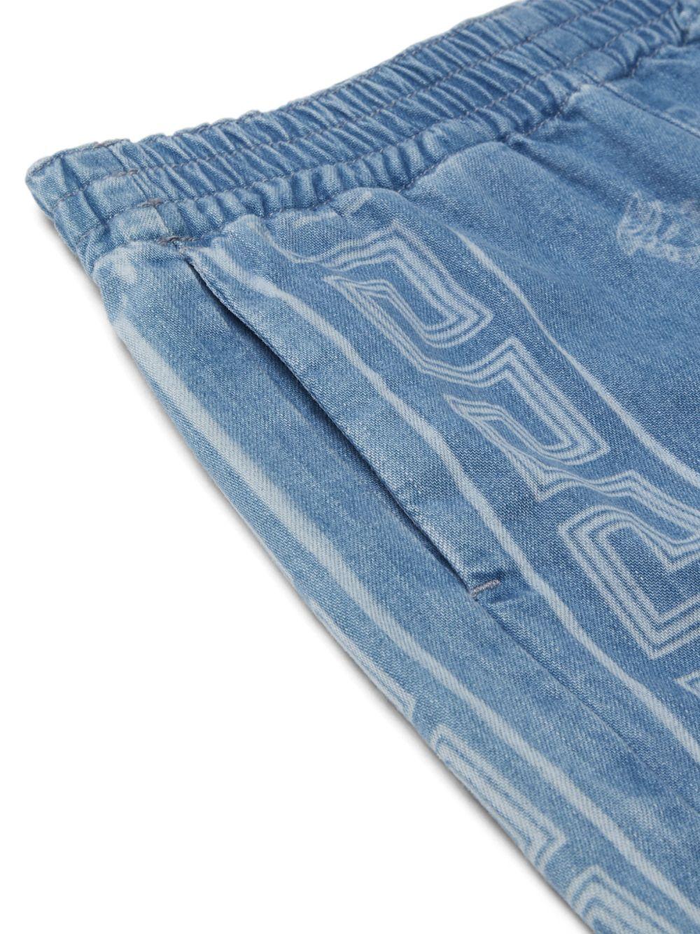 Shorts per bambino Versace Kids Medusa Bandana in denim con motivo testa di Medusa 10182661A13070 1D190 VERSACE KIDS 