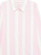 Camicia per bambina MC2 Saint Barth Kids rosa con design a righe BRIG003 00897L MC2 ST. BARTH KIDS 