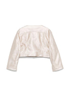 Giacca per bambina Colorichiari beige modello crop senza colletto FJ808178 3839 21 COLORICHIARI KIDS 
