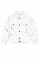 Giubbino per bambino Stella McCartney Kids in denim bianco con stampa grafica TY2A87 Z3474 101MC STELLA McCARTNEY KIDS 