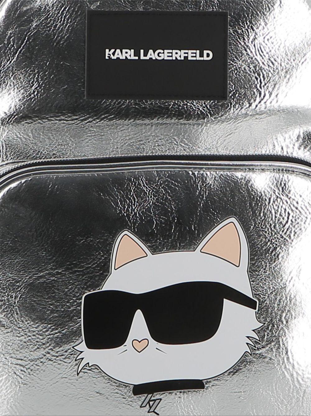 Zaino per bambini Karl Lagerfeld Kids argento con stampa Z31215 016 KARL LAGERFELD KIDS 