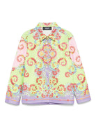 Camicia per bambina Versace Kids multicolore con testa di Medusa 10181691A13148 5PC00 VERSACE KIDS 