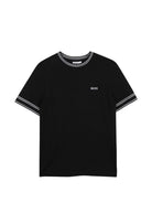 T-shirt per bambino Boss Kids nero con logo sul petto J52981 09B BOSS KIDS 