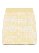 Gonna in maglia per bambina Fendi Kids giallo con monogramma FF all-over JFG201 AQUH F1R4R FENDI KIDS 