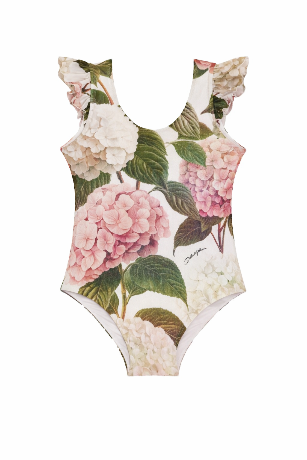 Costume intero per bambina Dolce & Gabbana Kids bianco con stampa orchidee all-over L5J869 ON0CB HA5XG DOLCE & GABBANA KIDS 
