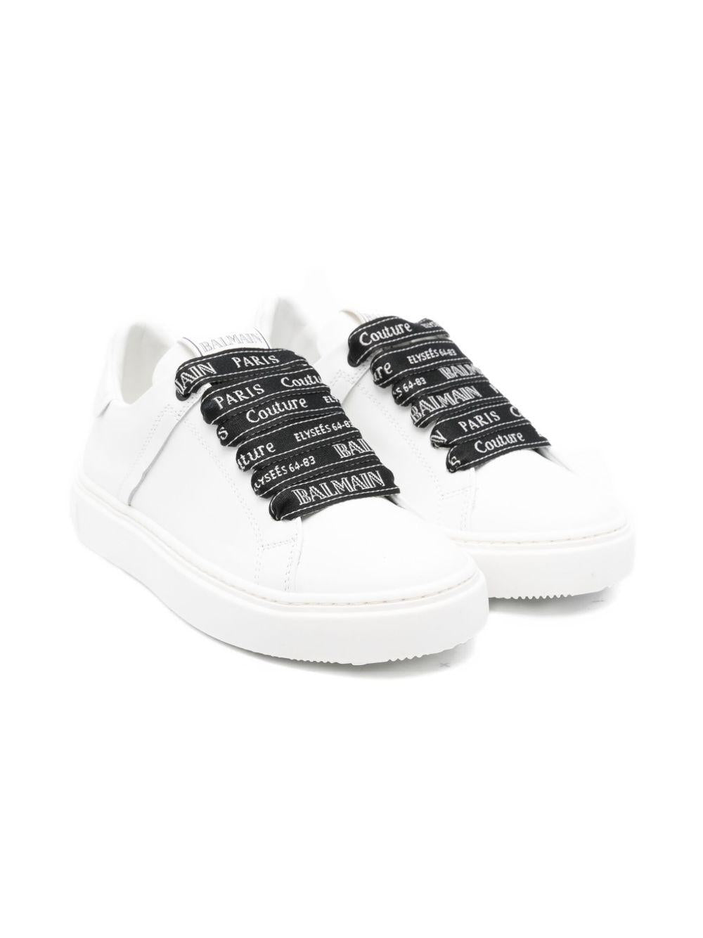 Sneakers per bambino Balmain Kids bianche con lacci logati BX0A26 Z2504 100NE BALMAIN KIDS 