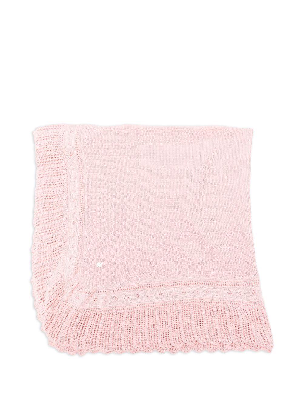Coperta per neonata Paz Rodriguez rosa con bordo smerlato 029-123269 37 PaZ RODRIGUEZ 