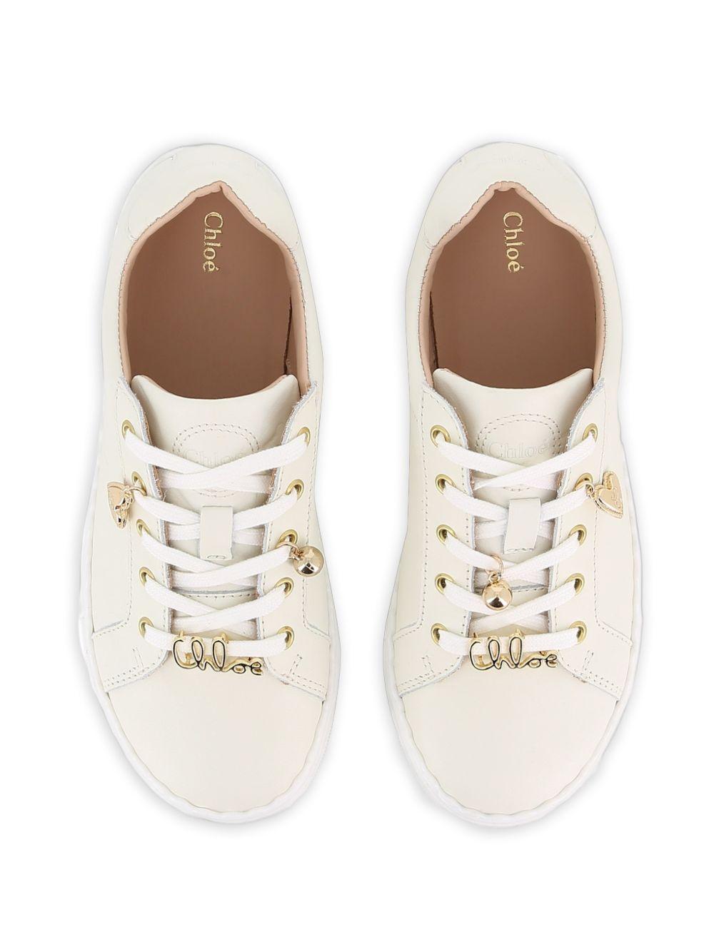 Sneakers per bambina Chloè Kids bianche con orlo a smerlo C21334 117 CHLOE' KIDS 