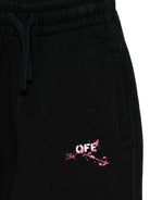 Pantaloni da tuta per bambina Off-White Kids neri con stampa del logo OGCH001F25FLE002 1032 OFF WHITE KIDS 