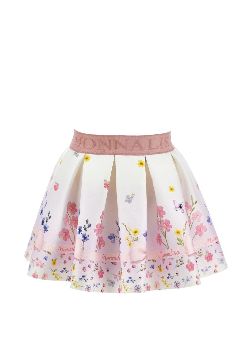 Gonna per neonata Monnalisa Kids rosa con stampa grafica fiori 31H704 8678 0184 MONNALISA KIDS 
