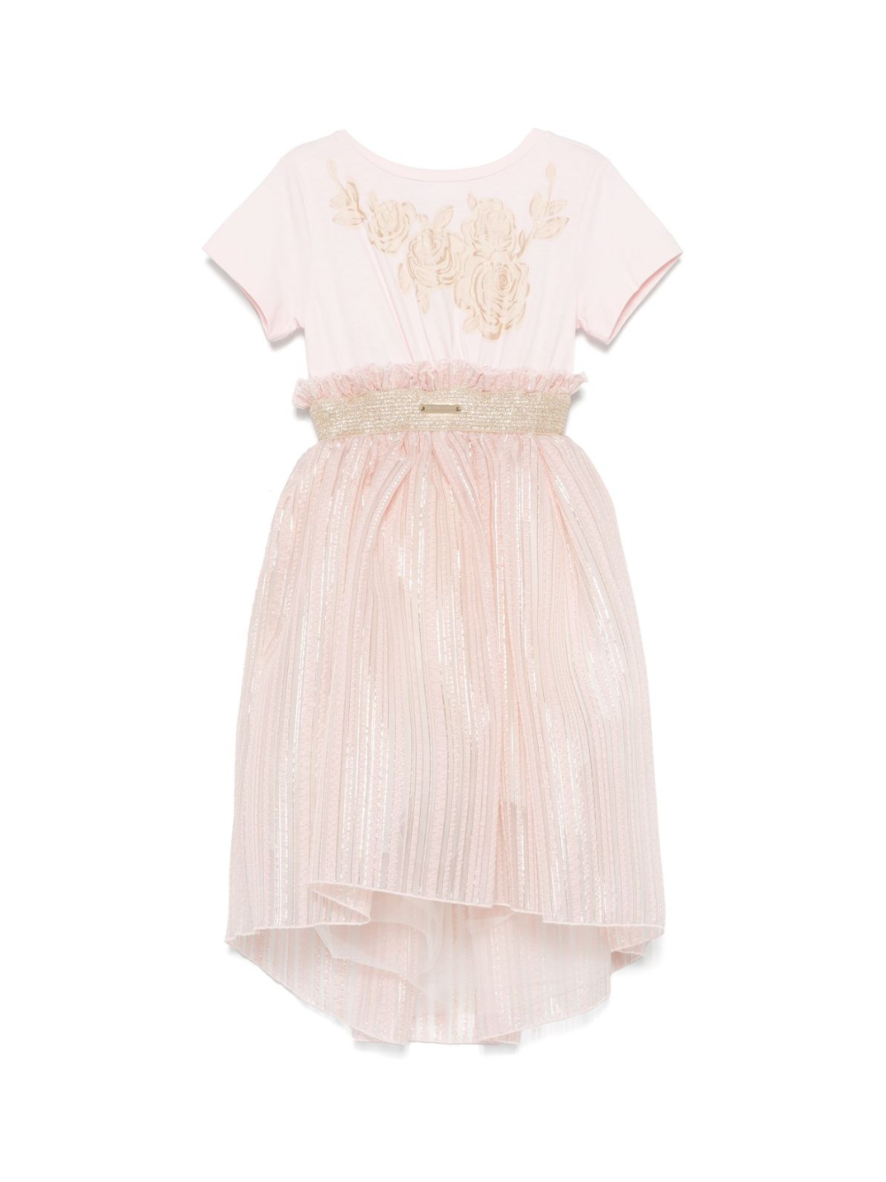 Abito per bambina Monnalisa rosa con dettagli ruches e lurex 71E954RM 5903 9270 MONNALISA 